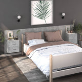 Wall-mounted Bedside Cabinet Concrete Grey - Side View