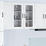 Wall Glass Cabinet PORTO High Gloss White 40 x 31 x 80 cm - Side View