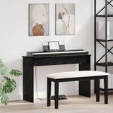 Keyboard Stand Black Oak 100 x 32 x 64 cm Engineered Wood - Side View