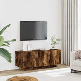 TV Cabinet Smoked Oak 100x35x40 cm Engineered Wood - Side View