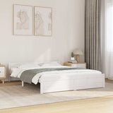 Bed Frame without Mattress White Solid Wood 150x200 cm - Front View