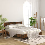 Bed Headboard Smoked Oak 160x1.5x80 cm Engineered Wood - Side View