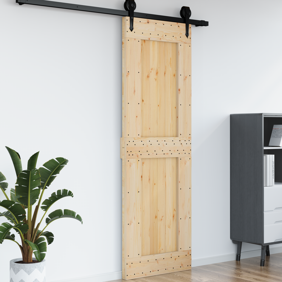 Plain Door NARVIK 70x210cm Solid Pine Wood (Untreated) Natural