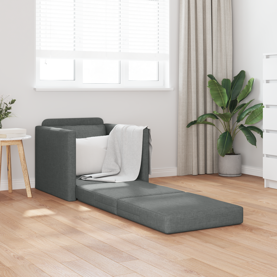 Sofa Bed 60cm Dark Grey Fabric