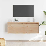 Wall Cabinet 100x30x35 cm Solid Wood Pine - Front View
