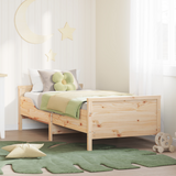 Bed Frame with Headboard Brown 80 x 200 cm Engineered Wood - Front View