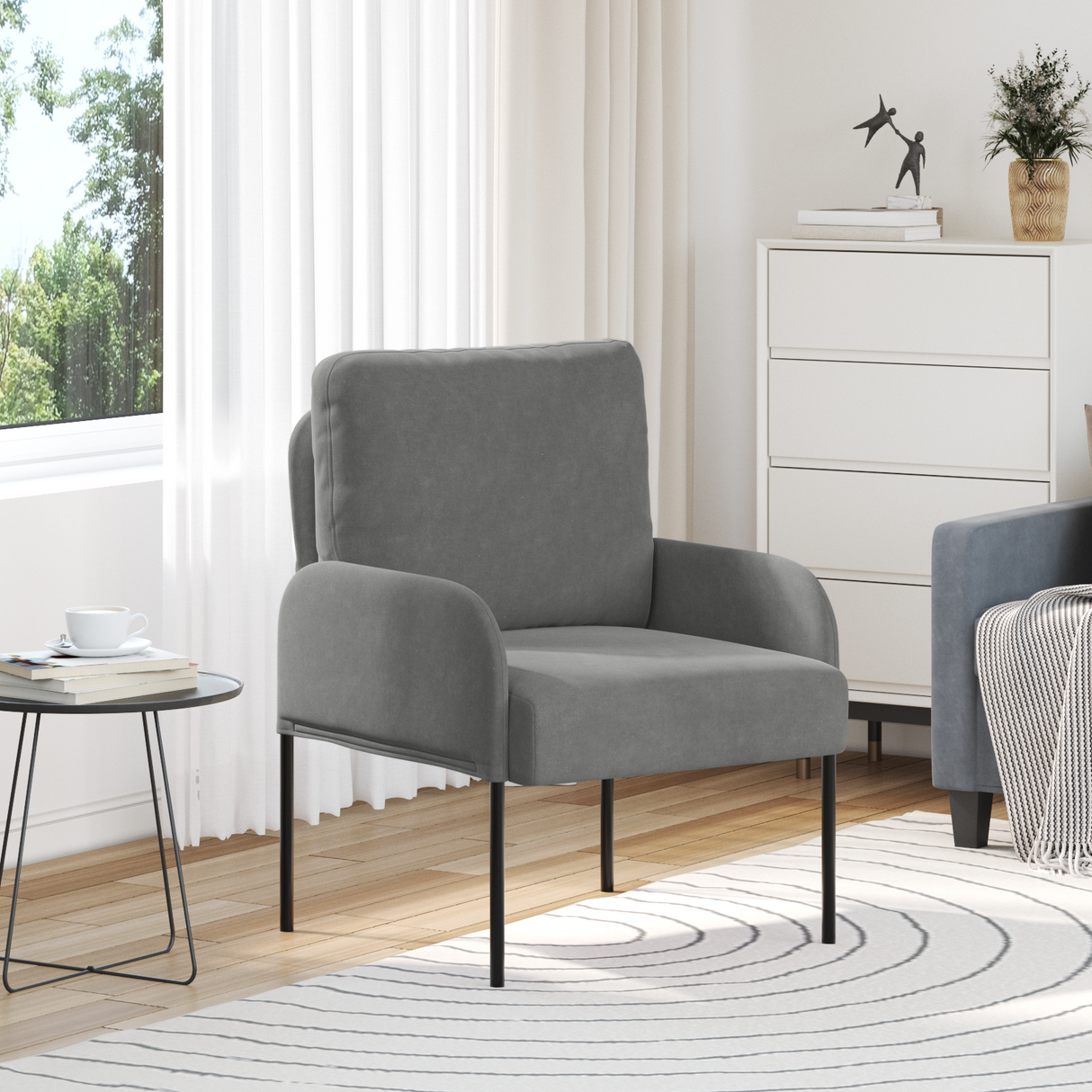 Sofas with Cushion 55cm Dark Grey Plywood