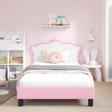 Kids'Bed Frame with Headboard Pink 90 x 190 cm PU - Side View