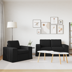 Sofa Set 2 pcs Black Fabric