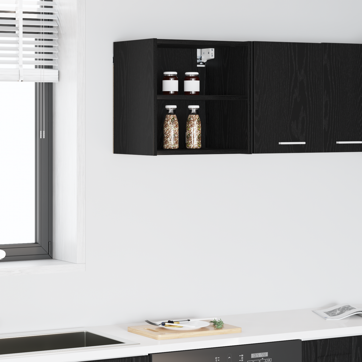 Hanging Cabinet Black Oak 40 x 29,5 x 40 cm Engineered Wood