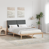Bed Frame with Headboard Brown 135 x 190 cm Solid Pine Wood - Side View