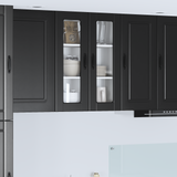 Wall Glass Cabinet PORTO Black 60 x 31 x 80 cm Engineered Wood
