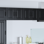 Wall Cabinet PORTO 2 pcs Black Engineered Wood
