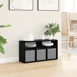Lowboard with Drawer Black Oak 72 x 22.5 x 38 cm - Top-Down View