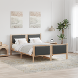 Bed Frame with Headboard Dark Grey 150 x 200 cm Fabric - Side View