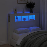LED Headboard White 120 cm Engineered Wood - Front View