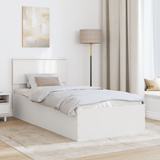 Bed Frame with Headboard White 90 x 190 cm Engineered Wood