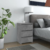 Bed Cabinet Concrete Grey 40x35x62.5 cm Engineered Wood - Front View