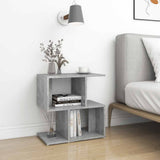 Bedside Cabinet Concrete Grey 50x30x51.5 cm Engineered Wood - Front View