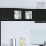 Hanging Cabinet 2 pcs Black Oak Engineered Wood