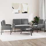 Sofa Sets with Cushion 3 pcs Dark Grey 115 x 56 x 80 cm Plywood - Side View