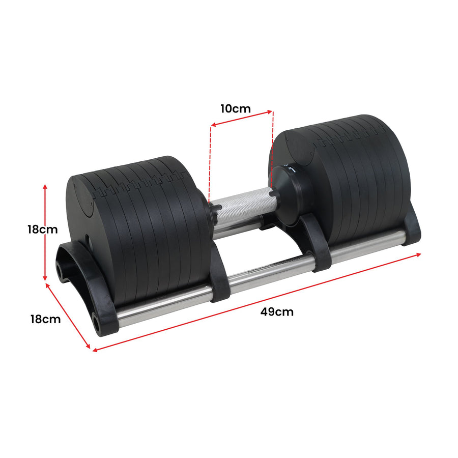 Powertrain Eon 36kg Dial-Up Adjustable Dumbbell Home Gym Weights