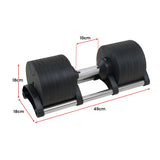 Powertrain Eon 2 x 36kg Dial-Up Adjustable Dumbbell Home Gym Weights