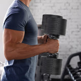 Powertrain Eon 45kg Adjustable Dumbbell Home Gym 9 Strength Training Safety Lock System For Bui