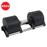 Powertrain Eon 45kg Adjustable Dumbbell Home Gym 9 Strength Training Safety Lock System For Bui - Rear View