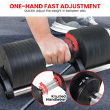Powertrain Eon 45kg Adjustable Dumbbell Home Gym 9 Strength Training Safety Lock System For Bui - Low Angle