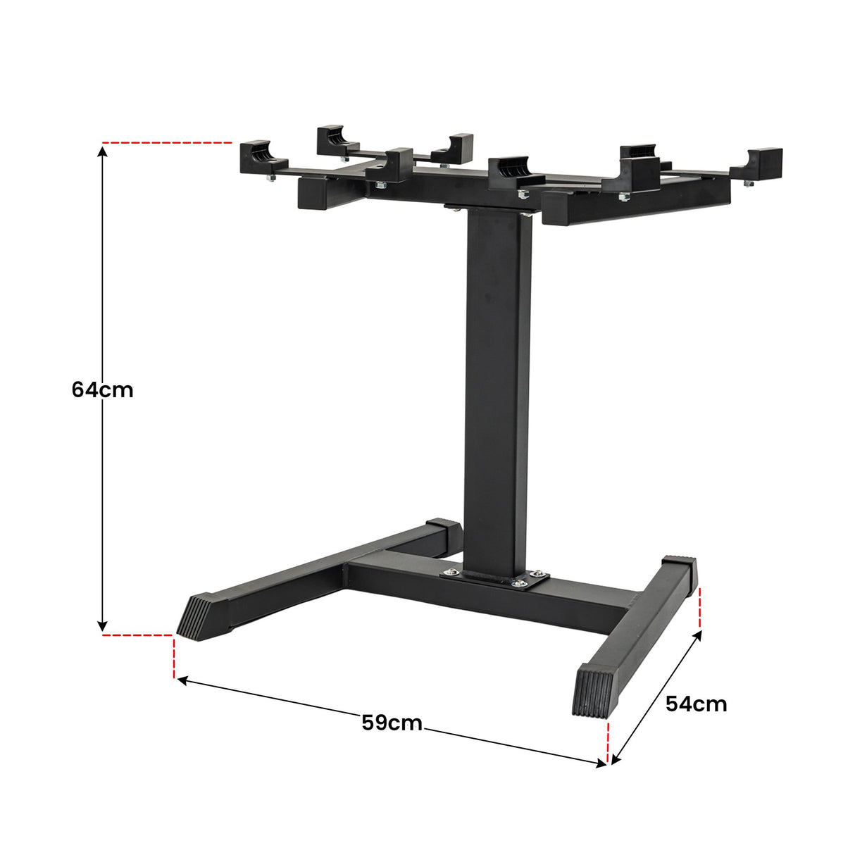 Powertrain Eon 2 x 45kg Adjustable Dumbbells w/ Stand Heavy-Duty Storage Rack Home Gym 9 Streng