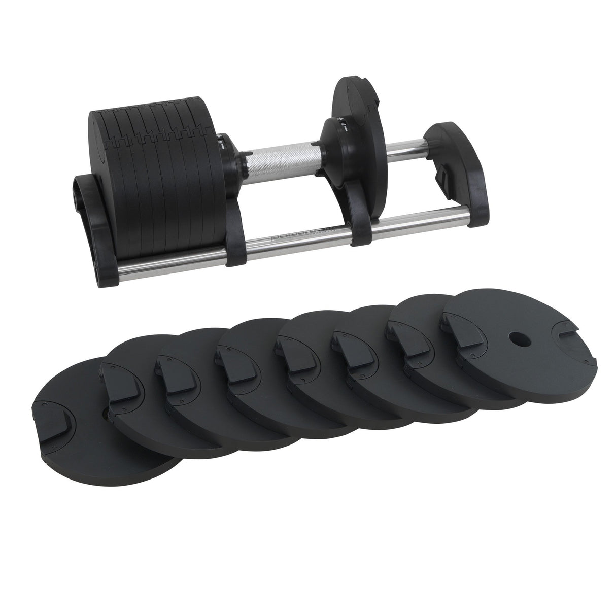 Powertrain Eon 2 x 45kg Adjustable Dumbbells Home Gym 9 Strength Training Safety Lock System Bu