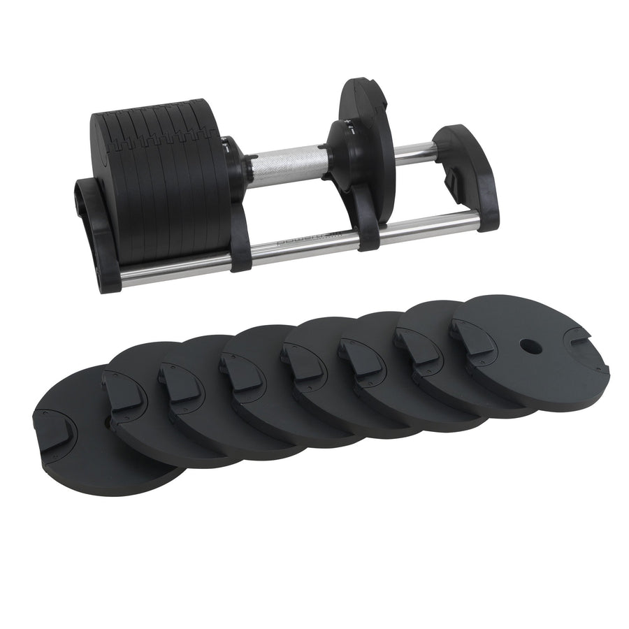 Powertrain Eon 2 x 45kg Adjustable Dumbbells Home Gym 9 Strength Training Safety Lock System Bu