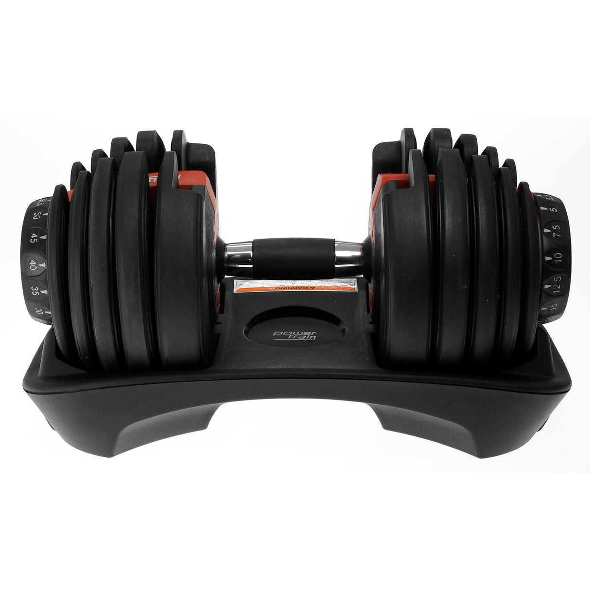 Powertrain 24kg Adjustable Dumbbell Home Gym Exercise Weights Free Workout Red
