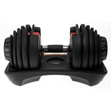 Powertrain 24kg Adjustable Dumbbell Home Gym Exercise Weights Free Workout Red