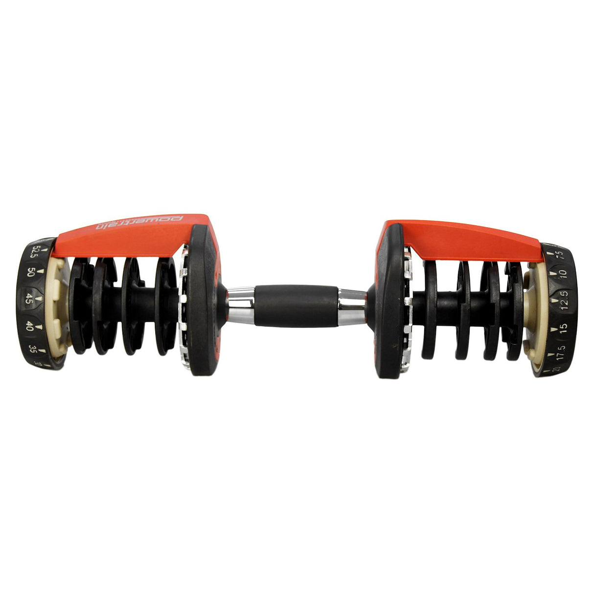 Powertrain 24kg Adjustable Dumbbell Home Gym Exercise Weights Free Workout Red
