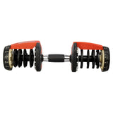 Powertrain 24kg Adjustable Dumbbell Home Gym Exercise Weights Free Workout Red