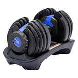 Powertrain 24kg Adjustable Dumbbell Home Gym Exercise Weights Free Workout Blue