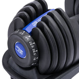 Powertrain 24kg Adjustable Dumbbell Home Gym Exercise Weights Free Workout Blue