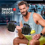 Powertrain Adjustable Dumbbells Set Home Gym Exercise Free Weights 48kg w/ Stand - Blue