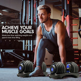 Powertrain Adjustable Dumbbells Set Home Gym Exercise Free Weights 48kg w/ Stand - Blue