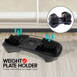 Powertrain 48kg Adjustable Dumbbell Set Home Gym Exercise Equipment Weights Gold - Top-Down View
