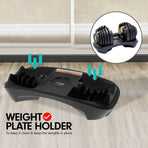 Powertrain Adjustable Dumbbells Set Home Gym Exercise Free Weights 48kg w/ Stand - Gold