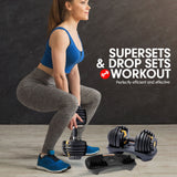 Powertrain 24kg Adjustable Dumbbell Home Gym Exercise Weights Free Workout Gold