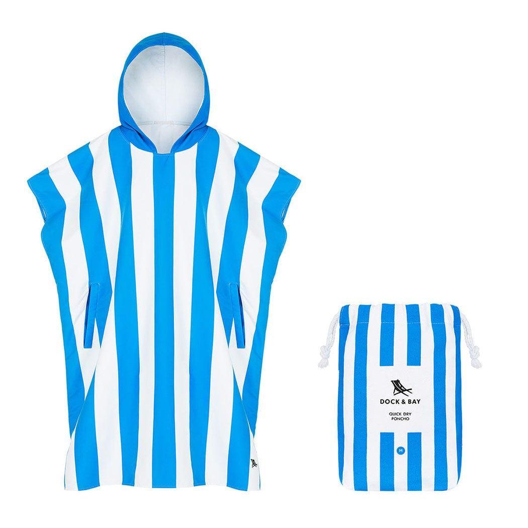 Dock & Bay Adult Poncho Hooded Towel | Cabana Collection | Bondi Blue S-2006732816775254016