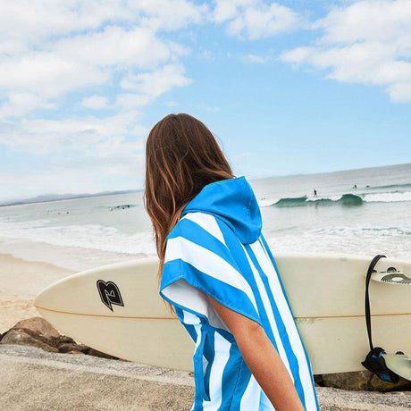 Dock & Bay Adult Poncho Hooded Towel | Cabana Collection | Bondi Blue M-2006732816603287552