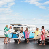 Dock & Bay Adult Poncho Hooded Towel | Cabana Collection | Bondi Blue M - 45-Degree Angle