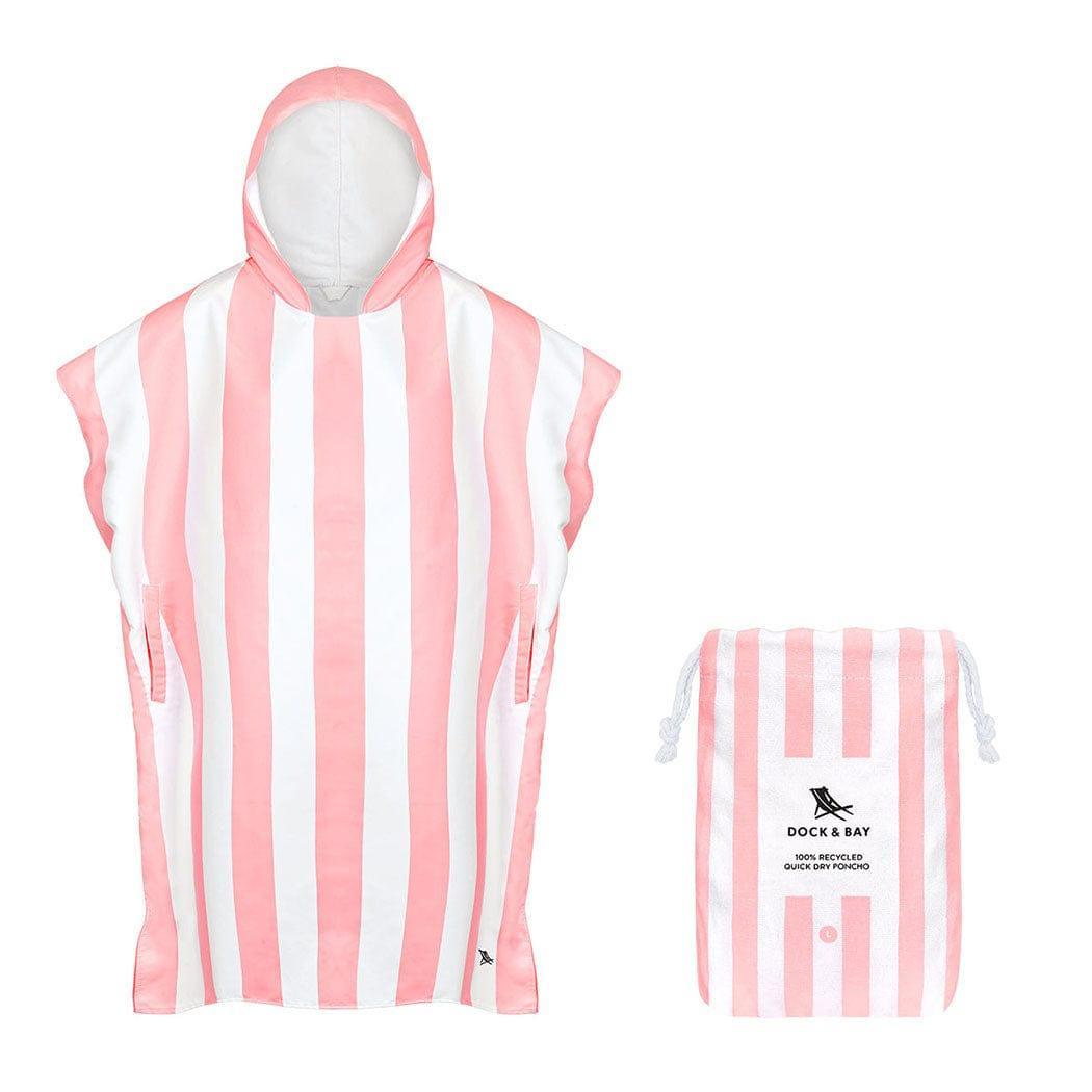 Dock & Bay Adult Poncho Hooded Towel | Cabana Collection | Malibu Pink S-2006732816934637568