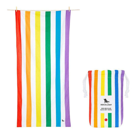 Dock & Bay Beach Towel Cabana Collection L | Quick Dry | Rainbow Skies-1954802355371380736
