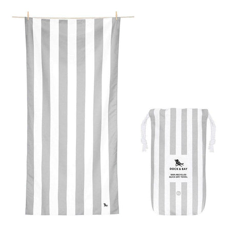 Dock & Bay Beach Towel Cabana Collection XL | Quick Dry | Goa Grey-2006732812807442432